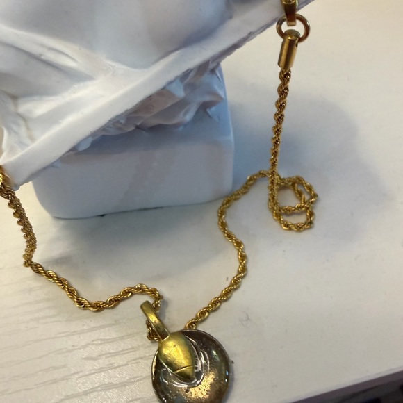 CHANEL - “AUTHENTIC” Button Gold Medallion Necklace - Picture 4 of 4